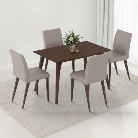 Lawson 4 Seater Dining Table (Finish : walnut) with set of 4 Persica Dining chairs