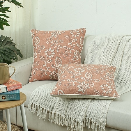 Botanical Garden Set Of 2 Cushion Cover With Rust Colour
