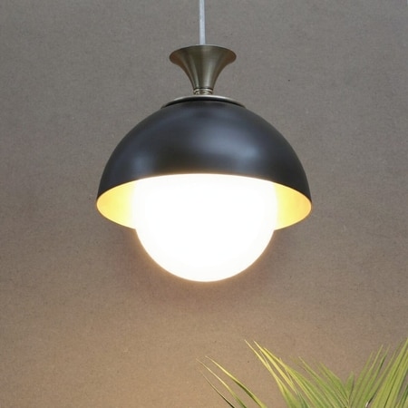 Eliante Metal Hanging Lights Mild Steel & Glass Material Antique, Black & White Finish