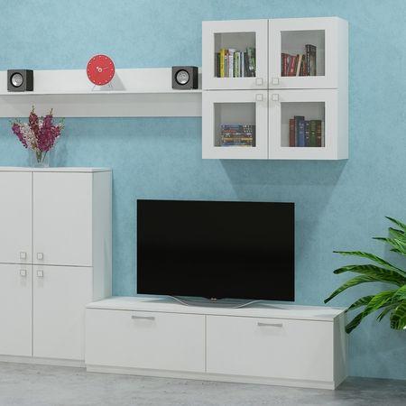 Romano Wall Mounted Glass Display Cabinet in Ivory Colour