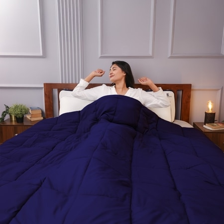 Reversible Comforter Blue and White - KIng Size