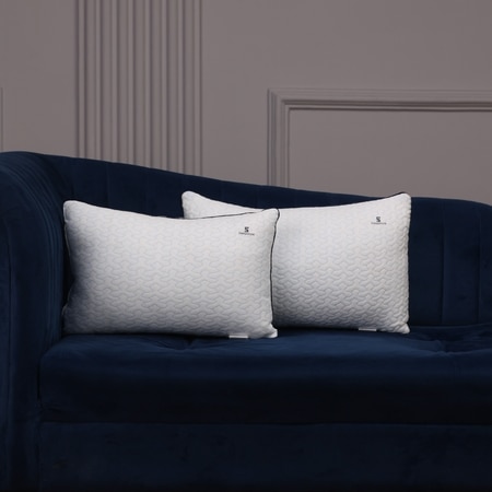 Fibrom Quilted 2 Pcs Soft Supportive Cushion 12 X 18 Inches