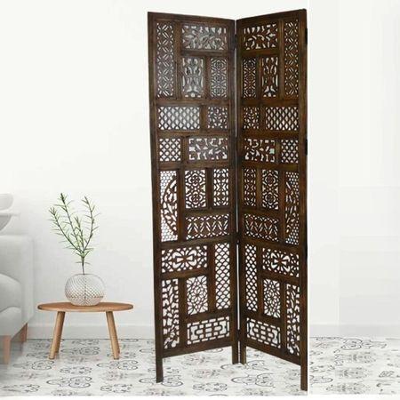 Kalei Solid Wood 4 Panel Room Divider