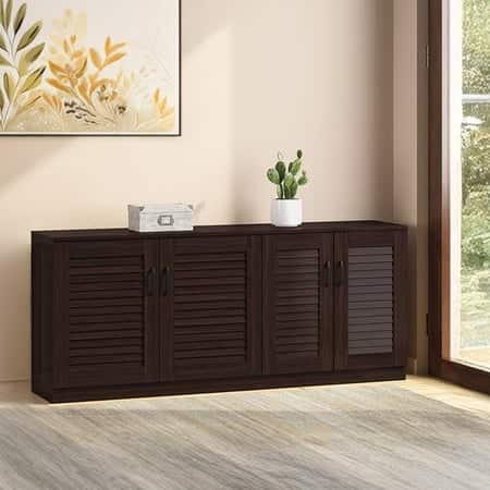 Bennis 21 Pair Shoe Rack in Dark Walnut Finish
