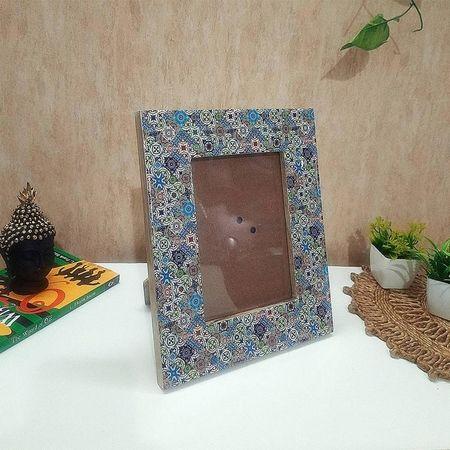 Multicolor resin art work mango wood Photo Frame