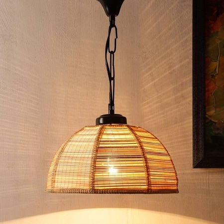 Keith Beige Bamboo Hanging Light