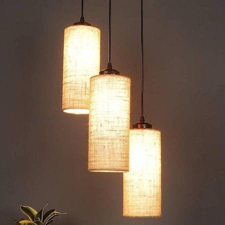 Matthias Beige Natural Fiber Cluster Hanging Light