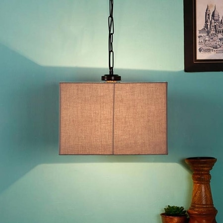 Santana Grey Fabric Hanging Light