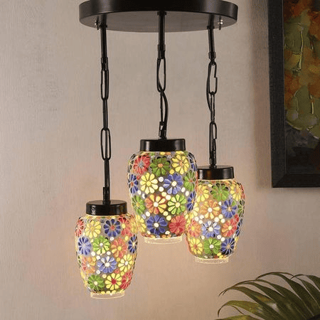 Eden Multicolour Glass Cluster Hanging Light