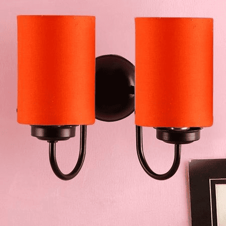 Dodge Orange Fabric Wall Light