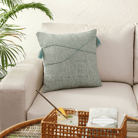 Raalhu Blue Cotton Cushion Cover