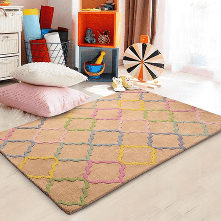Beige trellis rug