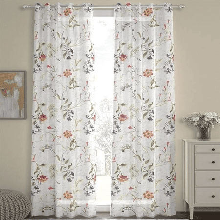 Sondia Multicolor Polyester Sheer 7 ft Door Curtain