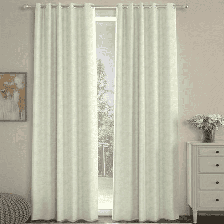 Angelina Off White Polyester Room-Darkening 7 ft Door Curtain Set of 2