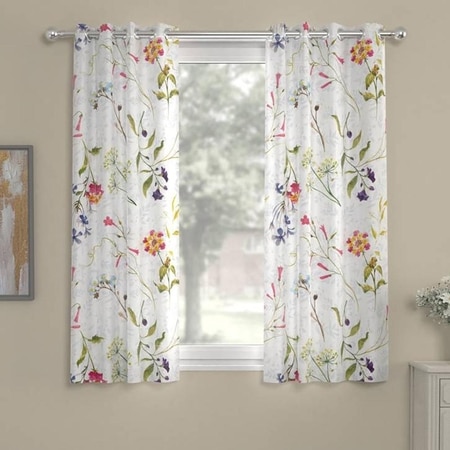 Syprianne Multicolor Polyester Sheer 5 ft Window Curtain