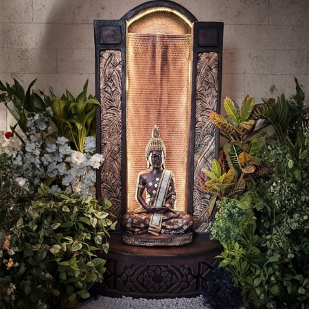 Brown Fiber Glass 4Ft Slate Indoor Water Fountain