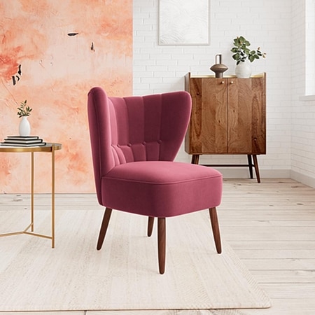 Fitz Fabric Accent Chair in Maroon Colour
