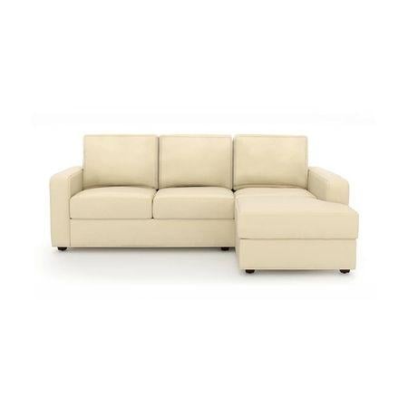 Apollo Compact Sofa (Colour : Cream, Cushion : Hard, Seating Capacity : Right Aligned 2 Seater + Right Aligned Chaise + Ottoman)