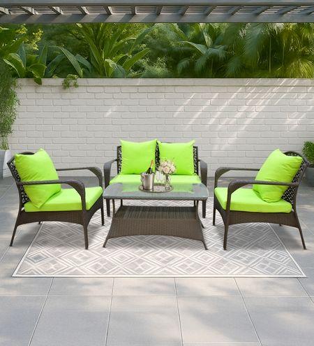 Dijon 2+1+1 Seater Wicker Sofa Set in White Colour
