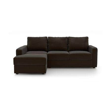 Apollo Compact Sofa (Colour : Chocolate, Cushion : Hard, Seating Capacity : Left Aligned 2 Seater + Left Aligned Chaise + Ottoman)