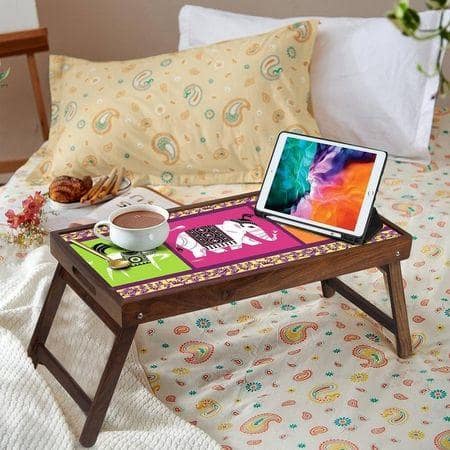 Breakfast TableTable Solid Wood Breakfast Table/Tray In Multicolour