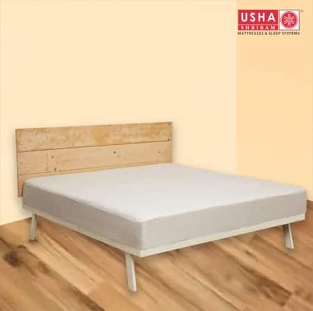 USHA SHRIRAM Queen Size Elastic Strap Terry Cotton Waterproof Mattress Cover White