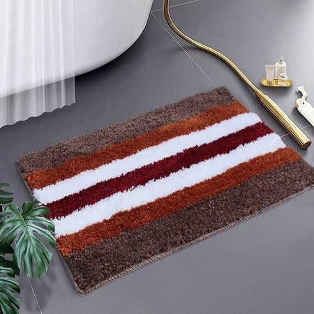 Turkey Door Floor Bath Mat Microfiber 1400 Gsm Bathroom Foot Mats Anti Skid Slip Water Absorbent Machine Washable And Quick Dry Rug For Kitchen Entrance | 38 X 58 Cm | Cinnamon | Pack Of 1