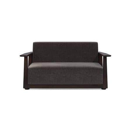 Serra Wooden Sofa - Mahogany Finish (Smoke Grey)