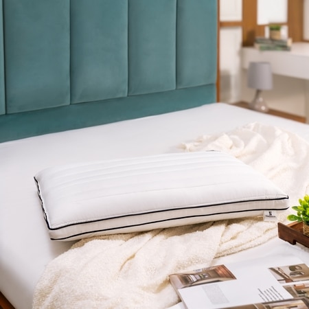 Granules Quilted Slim Pillow for Neck Support 27 X 18 Inches