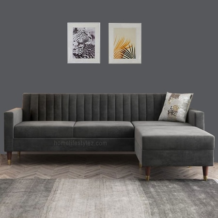 Deeplac Sectional Fabric Sofa - Grey