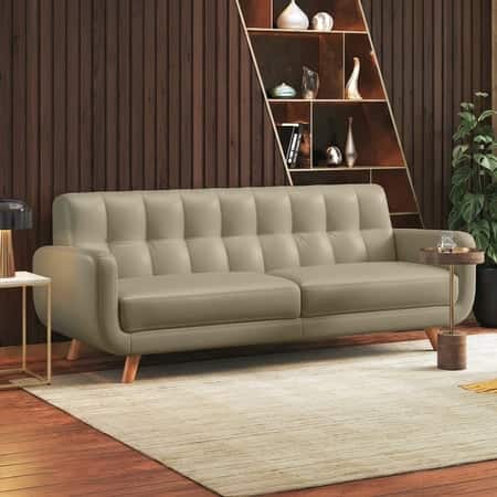 Waverly 3 Seater Leather Sofa in Taupe Mist Colour