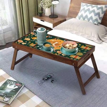 Cereal Central Solid Wood Bookshelf and Serving Tray In Multicolour