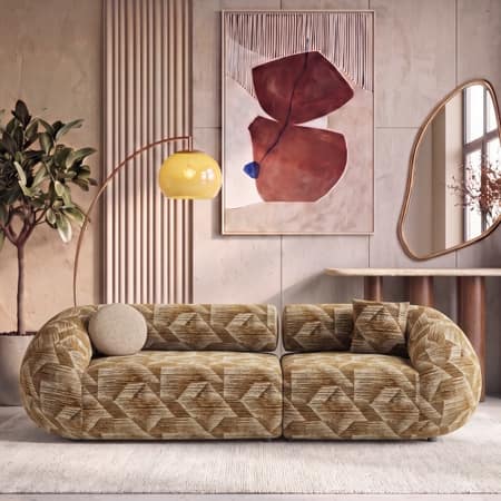 Noma 3 seater Fabric sofa in Honey Mosaic