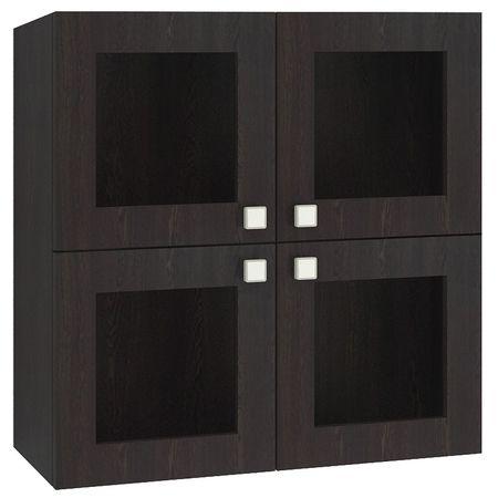 Romano Wall Mounted Glass Display Cabinet in Antique Ebony Colour