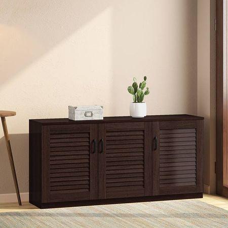 Bennis 18 Pair Shoe Rack in Dark Walnut Finish
