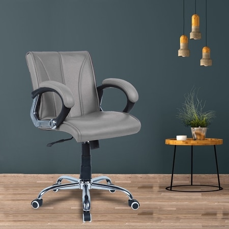 Liieancoinn Mid Back Executive Chair in Grey Colour
