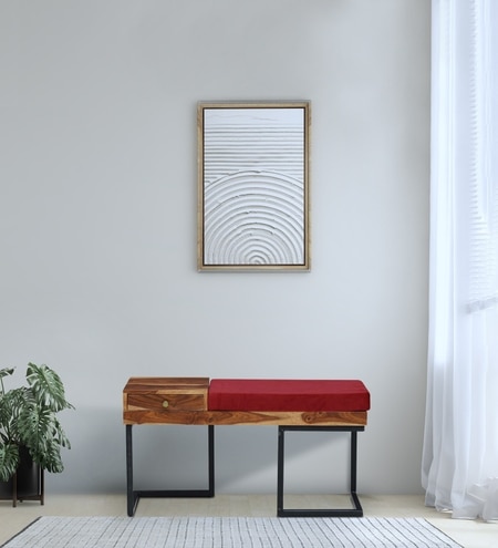 Rawlin Bench In Rustic Teak Finish