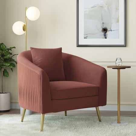 Aiden Lounge Chair In Dark Rouge Velvet