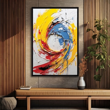 The Castle Decor Modern Abstract Wall Art Framed Painting 20x30 Inch Style 2