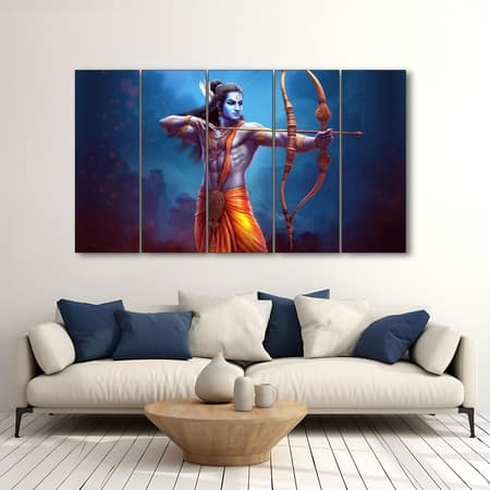 The Castle Decor Ram Ji Wall Painting Wooden Framed 27x48 Inch (Style 1)