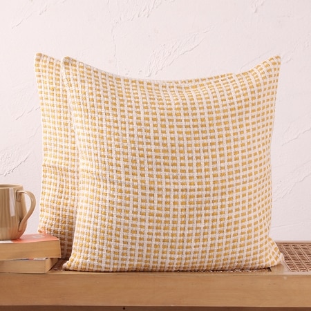 Girnar Set Of 2 Cushion Covers With Yellow Colour