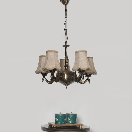 Devansh Wood Wall Mounted Lamp With Off-White Cotton Shade