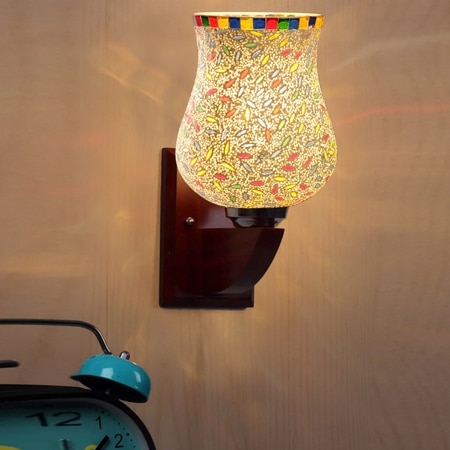 Devansh Solid Wood Electric Wall Light in Multi Colour with Multi Shade Count of 1 Light