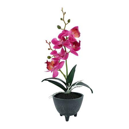 Grey 1 Pieces Orchid Artificial Plant With Pot