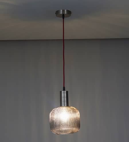 DEMARIUS Blue Glass Single Light Hanging Pendant