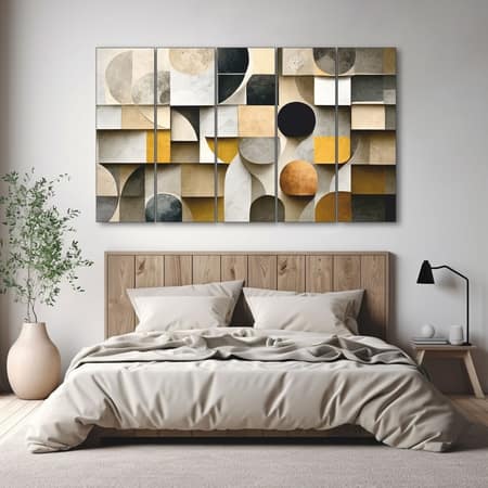 The Castle Decor Abstract Art Wall Painting Wooden Framed Digital Painting 27x48 Inch (Style 4)