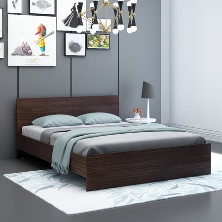 Aaron Bed Without Storage in Choco Walnut Finish