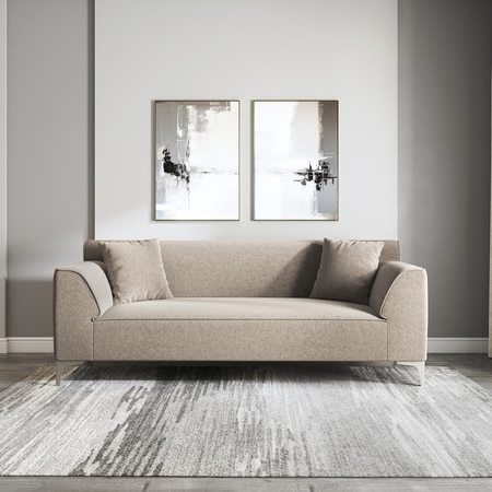 Wynn 3 Seater Fabric Sofa in Shitake Beige Colour