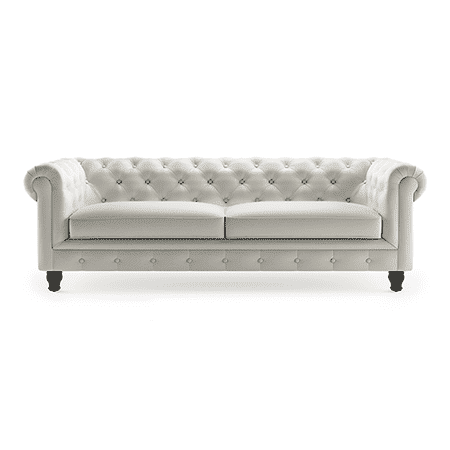 Winchester 3 Seater Half Leather Sofa in White Colour