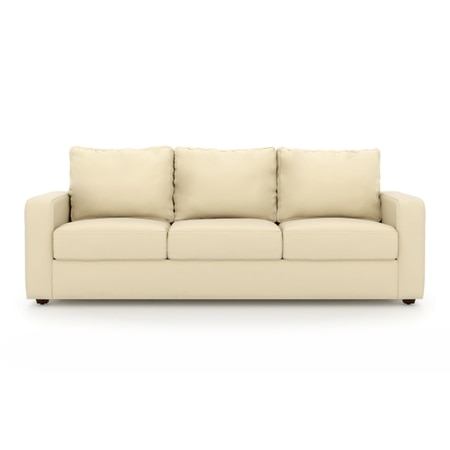 Apollo 3 Seater Leatherette Sofa In Cream Colour